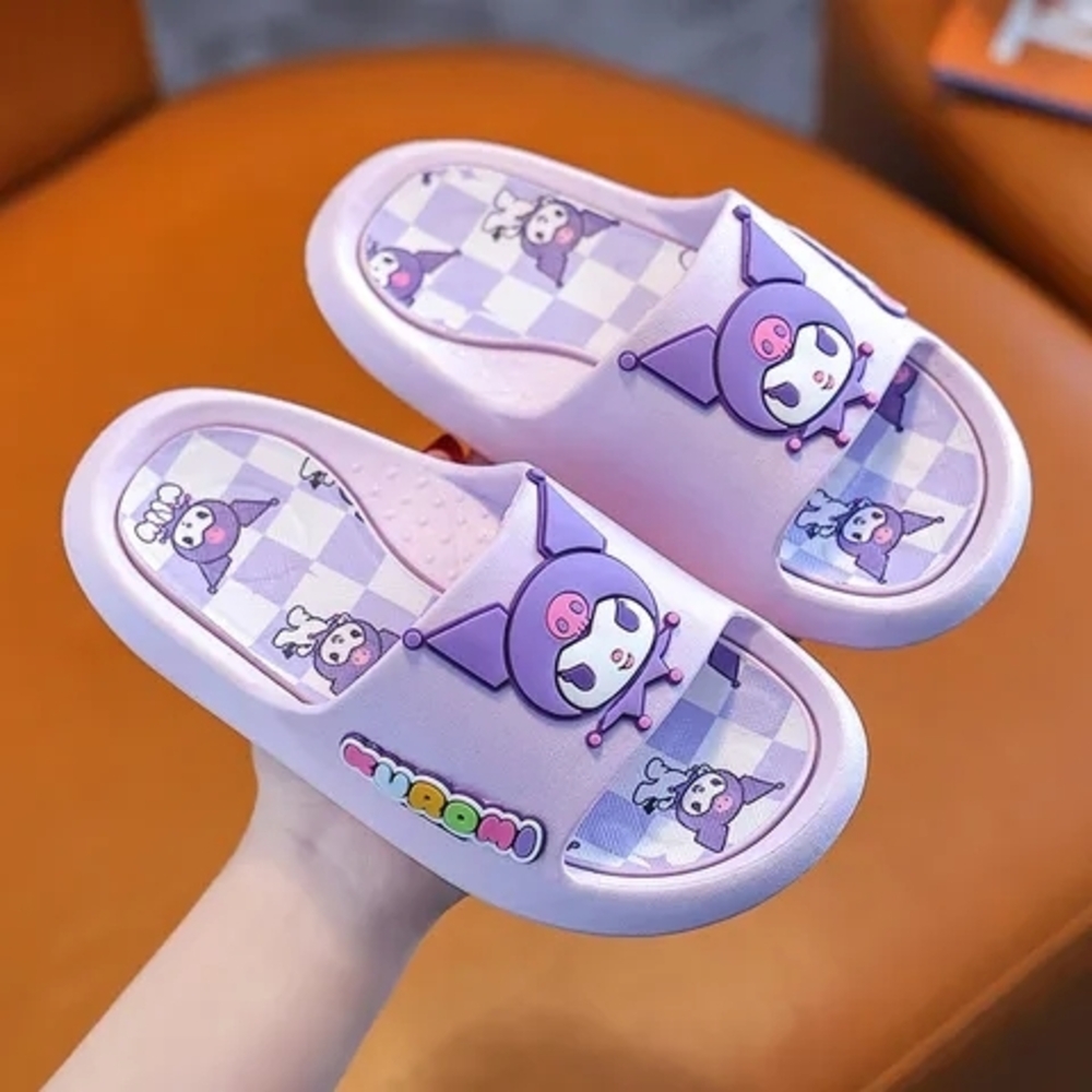 Girls Kuromi flip flops Purple